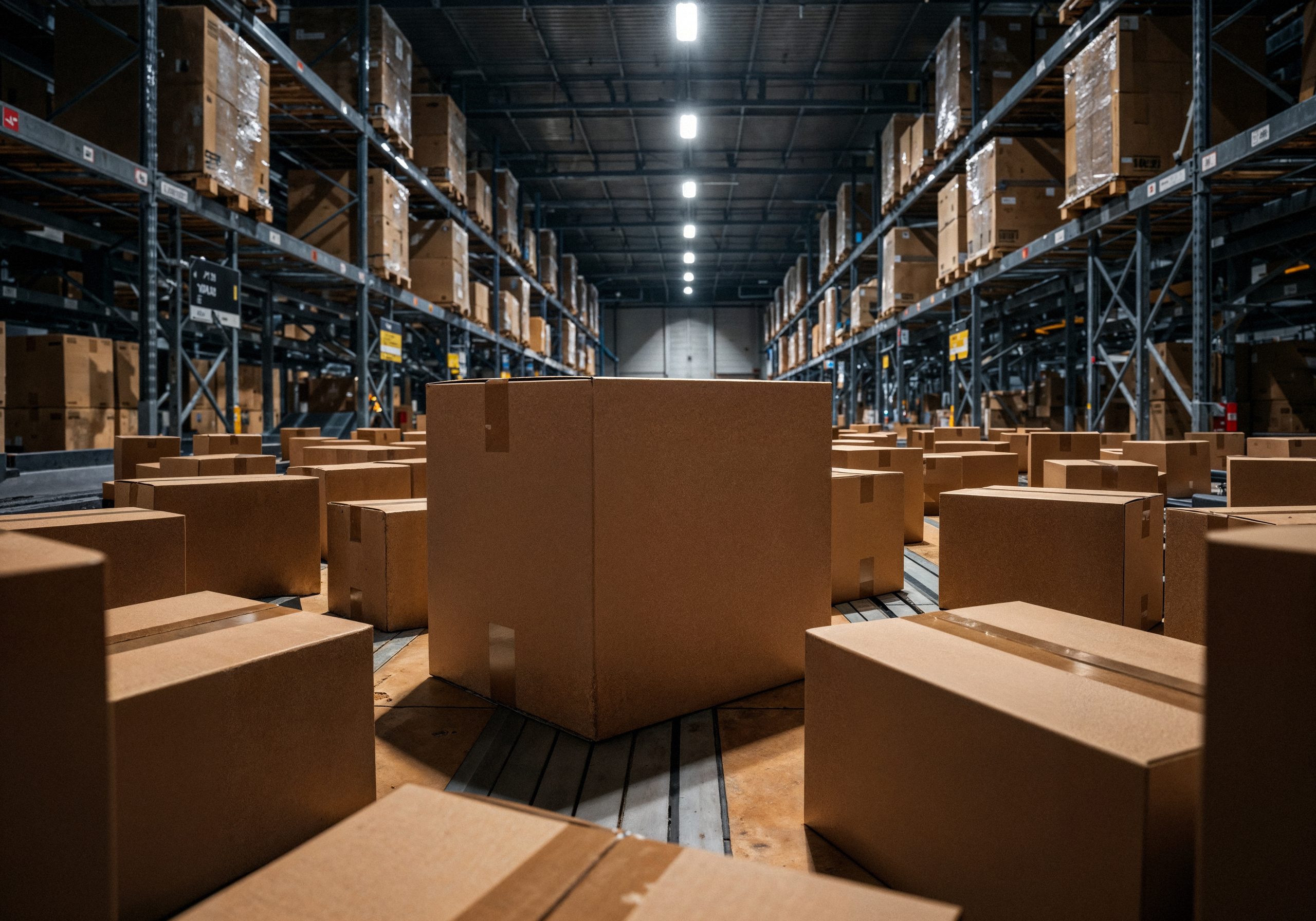 Warehouse with pallets and packaging ready for despatch